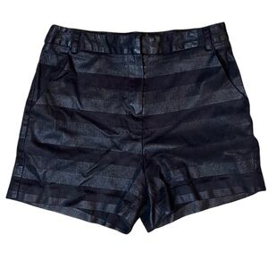 High cut black striped textured shorts sz M